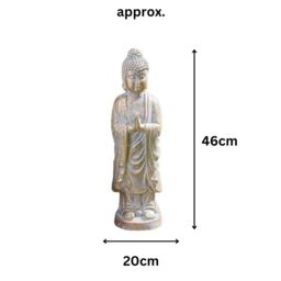 Marco Paul 47cm Praying Buddha Garden Ornament in Stone - thumbnail 3