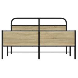 Berkfield Home Metal Bed Frame without Mattress Sonoma Oak 160x200 cm in Brown - thumbnail 5