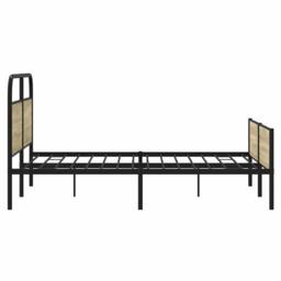 Berkfield Home Metal Bed Frame without Mattress Sonoma Oak 160x200 cm in Brown - thumbnail 6