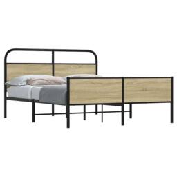 Berkfield Home Metal Bed Frame without Mattress Sonoma Oak 160x200 cm in Brown