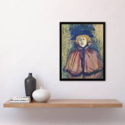 Artery8 Jane Avril Portrait with Hat Vintage Framed Wall Art Print Lautrec - Size: A4 - thumbnail 4