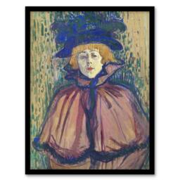 Artery8 Jane Avril Portrait with Hat Vintage Framed Wall Art Print Lautrec - Size: A4 - thumbnail 1
