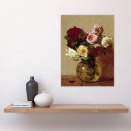 "Artery8 Rose Bouquet in Glass Vase Still Life Latour Wall Art Poster Print - Size: W12"" x H16""" - thumbnail 4