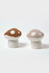 Homescapes Luxury Fabric Mushroom Doorstop Set of 2 - thumbnail 1
