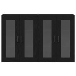 Berkfield Home Wall Mounted Cabinets 2 pcs Black Oak 69, 5x34x90 cm Engineered Wood - Size: 5 x 34 x 90 cm - thumbnail 6