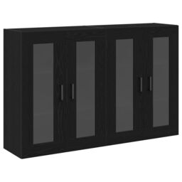 Berkfield Home Wall Mounted Cabinets 2 pcs Black Oak 69, 5x34x90 cm Engineered Wood - Size: 5 x 34 x 90 cm - thumbnail 2