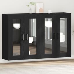 Berkfield Home Wall Mounted Cabinets 2 pcs Black Oak 69, 5x34x90 cm Engineered Wood - Size: 5 x 34 x 90 cm - thumbnail 1