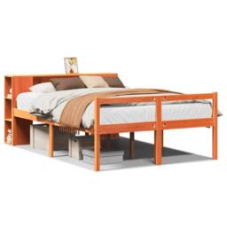 Berkfield Home Bookcase Bed without Mattress Wax Brown 135x190 cm Double Solid Wood - thumbnail 2