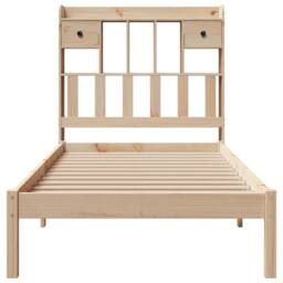 Berkfield Home Bookcase Bed without Mattress 75x190 cm Small Single Solid Wood Pine in Light Brown - thumbnail 4
