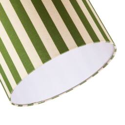 Happy Homewares Garden Olive Green & Oatmeal Linen Striped Shade with Fabric Inner - Size: 12 inches - thumbnail 5