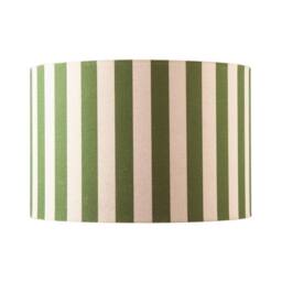 Happy Homewares Garden Olive Green & Oatmeal Linen Striped Shade with Fabric Inner - Size: 12 inches - thumbnail 4