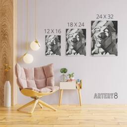 "Artery8 Self Portrait Watercolour Reijer Stolk Canvas Wall Art Print in Grey - Size: W12"" x H16""" - thumbnail 4