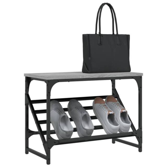 Berkfield Home Shoe Rack Grey Sonoma 60x30x45 cm Engineered Wood - Size: 60 x 30 x 45 cm - image 1