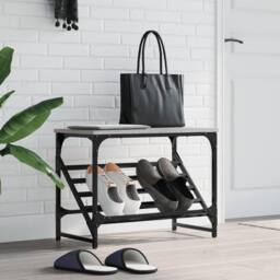 Berkfield Home Shoe Rack Grey Sonoma 60x30x45 cm Engineered Wood - Size: 60 x 30 x 45 cm - thumbnail 2