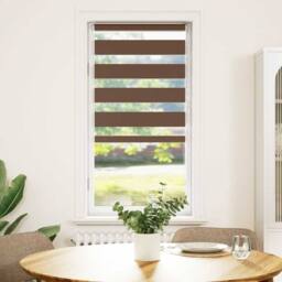 Berkfield Home Zebra Blind Brown 55x100 cm Fabric Width 50.9 cm Polyester - thumbnail 2