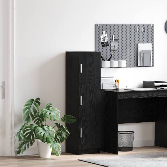 Berkfield Home Black Oak Sideboard Black Oak MDF & Wood Veneer Medium - image 1