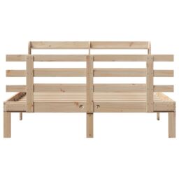 Berkfield Home Bed Frame with Headboard without Mattress 150x200 cm King Size in Brown - thumbnail 4