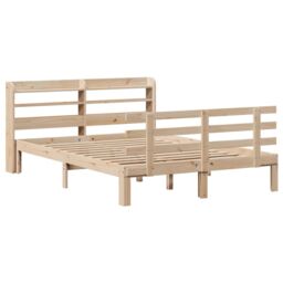 Berkfield Home Bed Frame with Headboard without Mattress 150x200 cm King Size in Brown - thumbnail 3