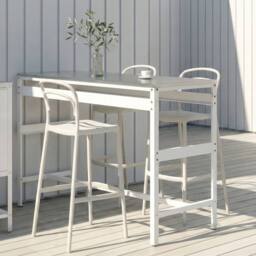 Wyld and Coco Outdoor Bar Table White Stainless Steel Top UV Resistant Steel W40cm - thumbnail 1