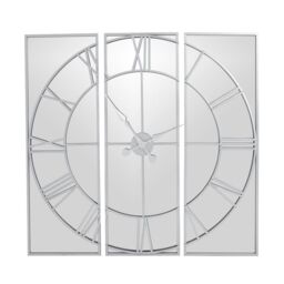 Love Lace Celina Mirrored Wall Clock in Silver - thumbnail 2