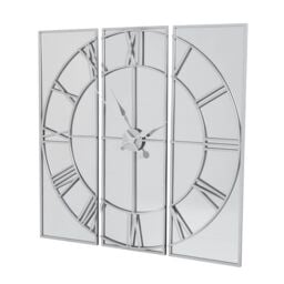 Love Lace Celina Mirrored Wall Clock in Silver - thumbnail 3