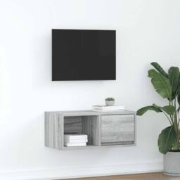 Berkfield Home TV Cabinet Grey Sonoma 60x31x25.5 cm Engineered Wood - thumbnail 2