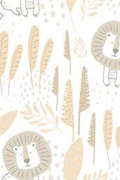 Hoopla Walls Happy Lion 10m Matt Wallpaper in Natural - thumbnail 3