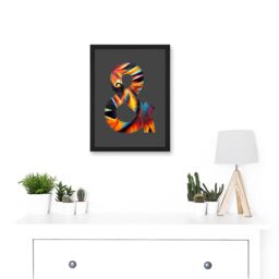 Artery8 Symbol & & Ampersand Sign Golden Bird Decorative Graffiti Mural Alphabet Initial Stencil Artwork Framed Wall Art Print A4 in Black - thumbnail 2