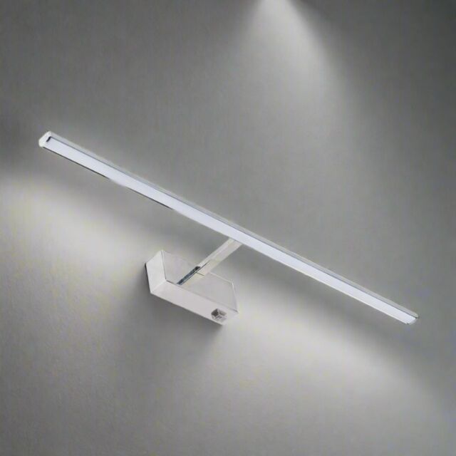 CGC Lighting 'Mills' Chrome IP44 Bathroom Over Mirror Wall Light 8W With Switch in Silver - image 1