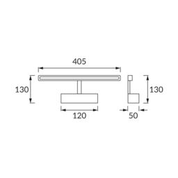 CGC Lighting 'Mills' Chrome IP44 Bathroom Over Mirror Wall Light 8W With Switch in Silver - thumbnail 3