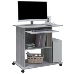 Berkfield Home Computer Desk Grey Sonoma 80x50x75 cm Engineered Wood - Size: 80 x 50 x 75 cm - thumbnail 5