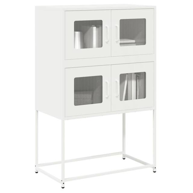 Berkfield Home Highboard White 68x39x107 cm Steel - Size: 68 x 39 x 107 cm - image 1