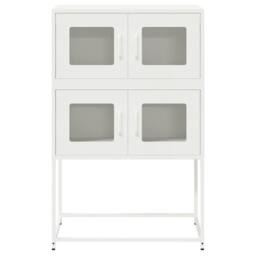 Berkfield Home Highboard White 68x39x107 cm Steel - Size: 68 x 39 x 107 cm - thumbnail 5