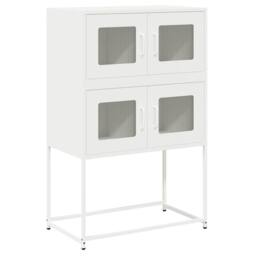 Berkfield Home Highboard White 68x39x107 cm Steel - Size: 68 x 39 x 107 cm - thumbnail 2