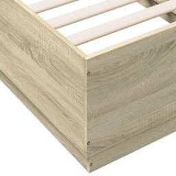 Berkfield Home Bed Frame with LED without Mattress Sonoma Oak 75x190 cm Small Single in Light Tan - thumbnail 9