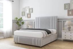 "Comfort Beds The Foxy Plush Divan Set No Drawers-54"" Headboard-Footboard in Silver - Size: King" - thumbnail 2