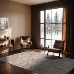 Livabliss Lilian-Washable Brown Blue Vintage Traditional Boho Living Dining Rug in Burnt Orange - Size: 120 cm x 170 cm - thumbnail 9