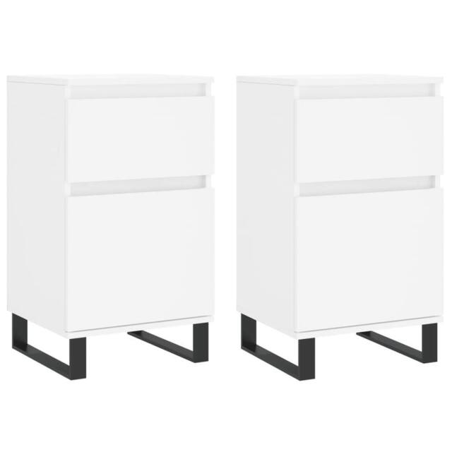 Berkfield Home Sideboards 2 pcs White 40x35x70 cm Engineered Wood - Size: 40 x 35 x 70 cm - image 1