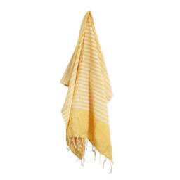 Four Candle Yellow Cotton Pareo Throw Lightweight Multi-Purpose 180 x 100cm - Size: 180 x 100 cm - thumbnail 1