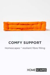 Homescapes Plain Cotton Floor Cushion in Orange - Size: 40 cm x 40 cm - thumbnail 4