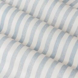 Yard Hebden Striped 100% Cotton Lined Eyelet Curtain Pair in Baby Blue - Size: 117 cm width x 183 cm drop - thumbnail 6