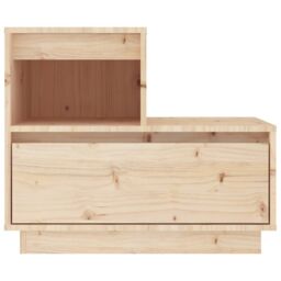 Berkfield Home Bedside Cabinet 60x34x51 cm Solid Wood Pine in Brown - Size: 60 x 34 x 51 cm - thumbnail 3