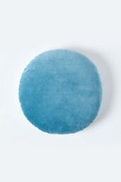 Homescapes Velvet Cushion, 40 cm Round in Blue - Size: 40 cm x 40 cm - thumbnail 1