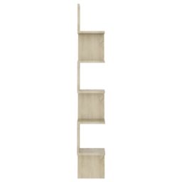 Berkfield Home Wall Corner Shelf Sonoma Oak 20x20x127.5 cm Engineered Wood in Brown - thumbnail 3