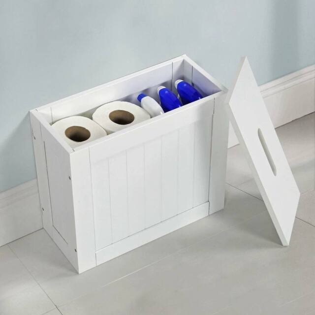 EONLION White Wooden Slimline Bathroom Storage - Size: 500mm - image 1