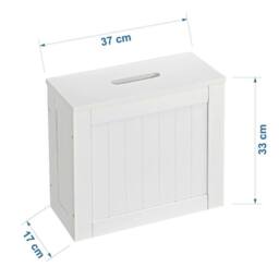 EONLION White Wooden Slimline Bathroom Storage - Size: 500mm - thumbnail 2