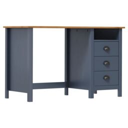 Berkfield Home Desk Hill with 3 Drawers Grey 120x50x74 cm Solid Pine Wood - Size: 120 x 50 x 74 cm