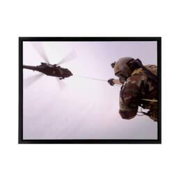 "Artery8 Military Afghan Army UH 60 Hawk Helicopter Framed Canvas Wall Art Print in Grey - Size: W12"" x H16""" - thumbnail 1