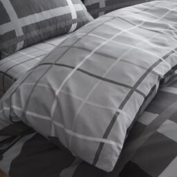 GAVENO CAVAILIA Happy Daze Stripe Printed Duvet Cover in Grey - Size: King - thumbnail 2