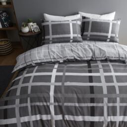 GAVENO CAVAILIA Happy Daze Stripe Printed Duvet Cover in Grey - Size: King - thumbnail 3